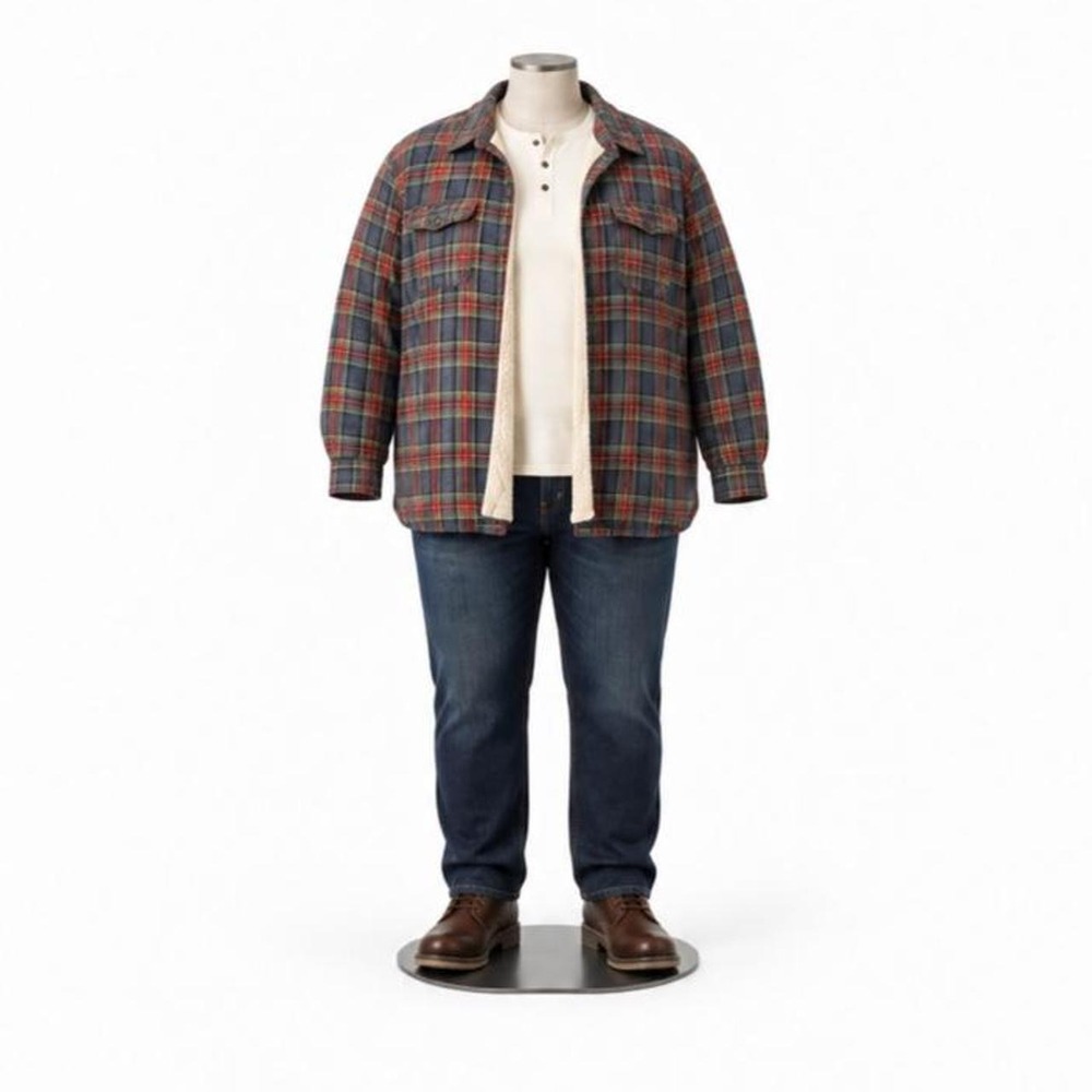 L.L.Bean Sherpa-Lined Plaid Shirt Jacket — Size 2X